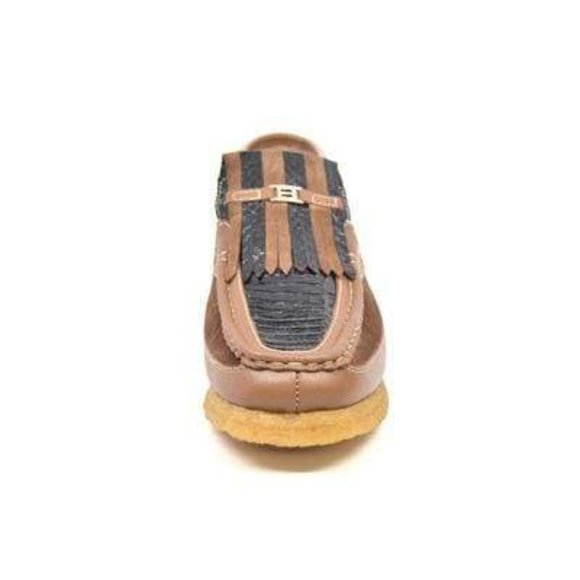 British Walkers Apollo 2 Men's Tan Leather and Snake Skin Combo - Picture 4 of 6